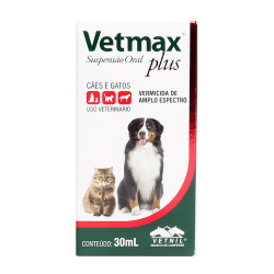 Vetmax Plus Suspensão Oral 30ml Vermicida Vetnil